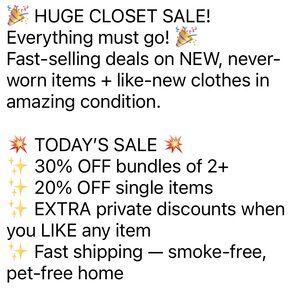Huge Closet Sale Announcement